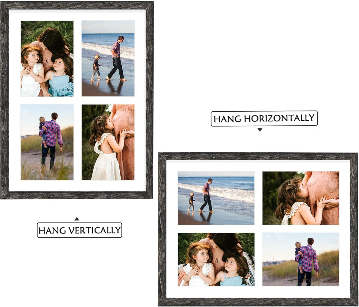 Set of 2 12x16 Black Wood Frame with White Mat A78685