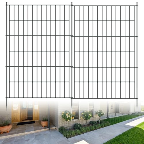 32in H x 23.6ft L Rustproof Metal Fence J5154