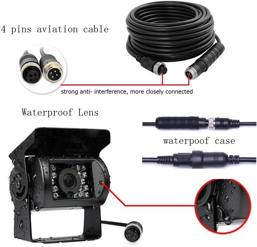 Vehicle Backup Camera 4 Split Monitor 18 IR Night Vision Waterproof G969