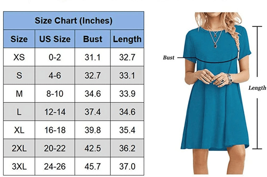 Women's Summer Casual T-shirt Dress Short Sleeve Boho Beach Dress E321550