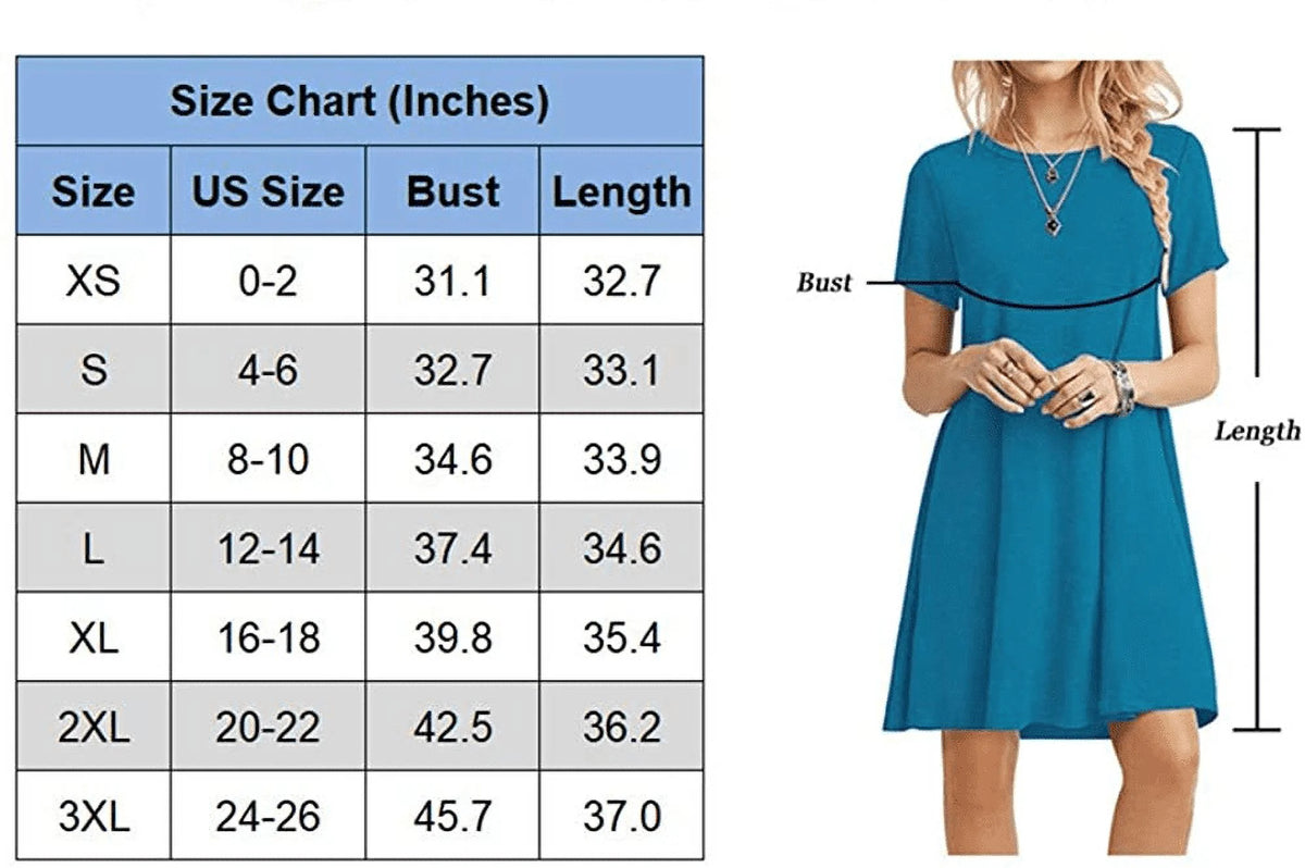 Women's Summer Casual T-shirt Dress Short Sleeve Boho Beach Dress E321550