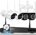 Wireless Security Camera System with 1TB HDD, Dome PTZ Cameras and Bullet Cameras, 8 Channel WiFi Surveillance NVR System with Floodlights & Siren Alarm, 2 Way Audio S523290