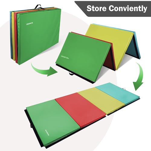 4'x8'x2" Folding Exercise Gym Mat with Carrying Handles U309317