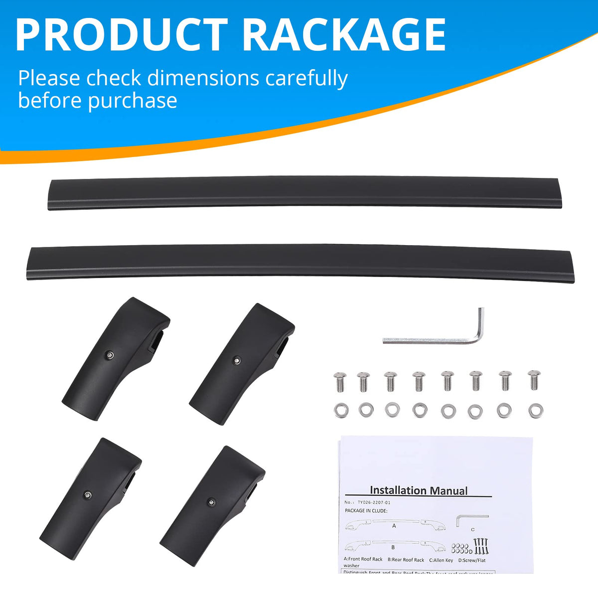 Heavy Duty Steel Roof Rack Cross Bars for Jeep Renegade D2965