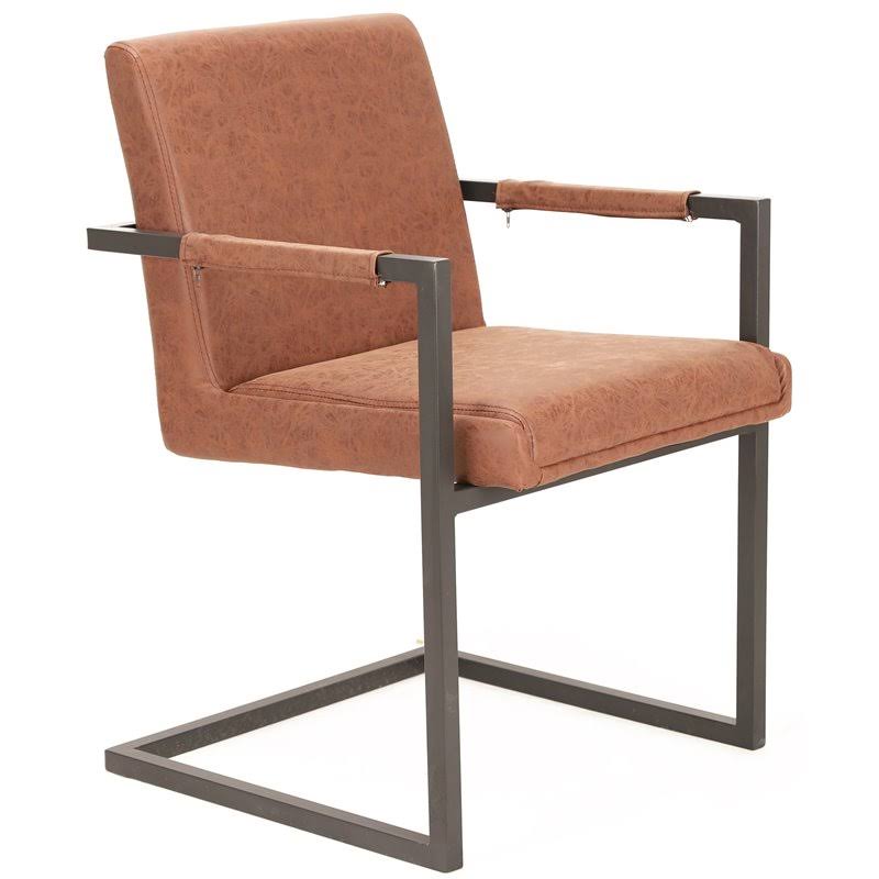 Antique Brown Metal Dining Chair U7456