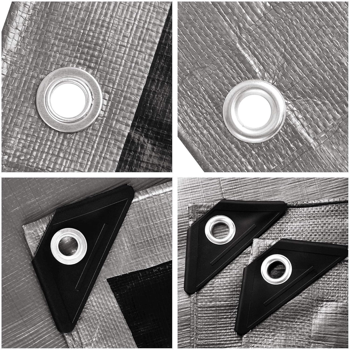 10x15ft Heavy Duty Reinforced Poly Tarp Waterproof Tarpaulin 10-mil Ground Sheet Camping Tent Cover with Eyelets Pack of 2 C614