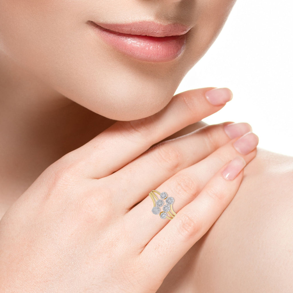 18Kt Yellow Gold Diamond Cuff Ring F3274