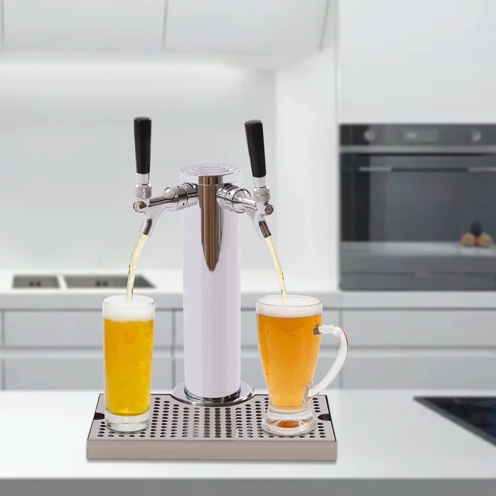 Stainless Steel Double Tap Beer Conversion Kit with Dual Gauge Regulator E82420