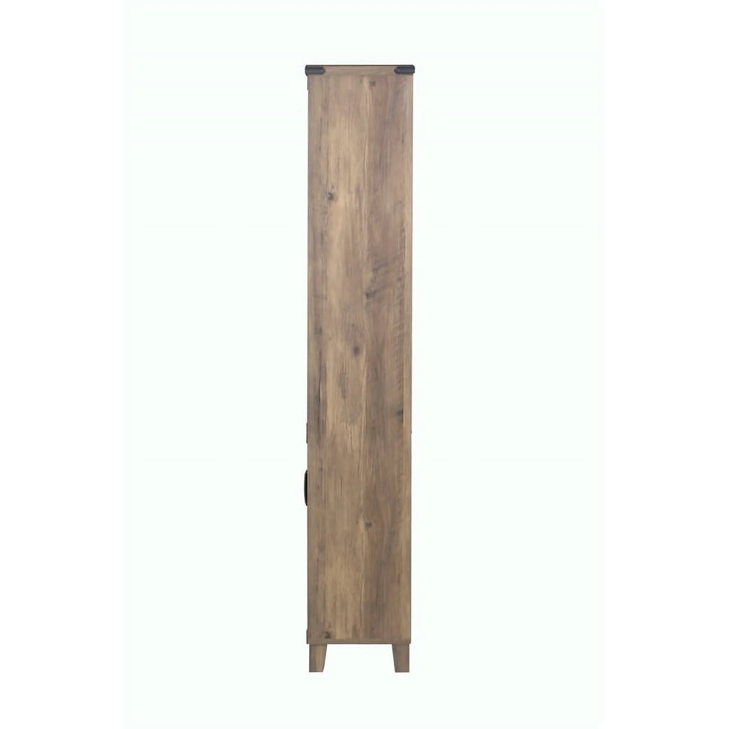 Rustic Oak 2-Door Engineered Wood Bookcase L209
