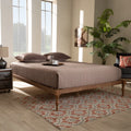 Walnut Brown Wood Queen Size Platform Bed Frame X59548