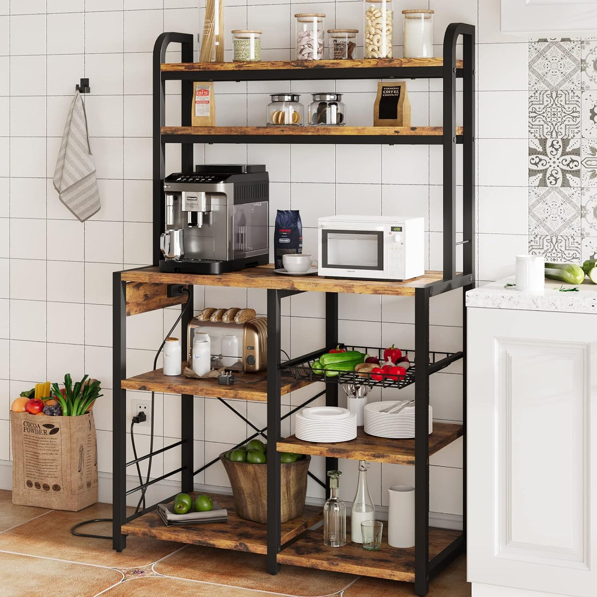 6-Tier Kitchen Rack with Wire Drawer P746144