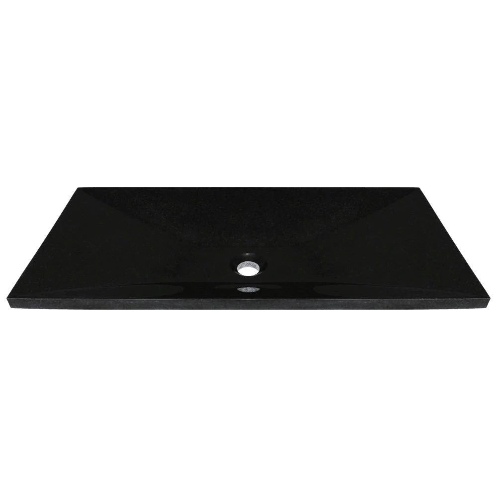 Black Vessel Sink with Faucet and Pop-Up Drain in Chrome K829534
