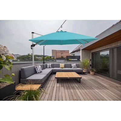 Light Blue Square Cantilever Umbrella W511
