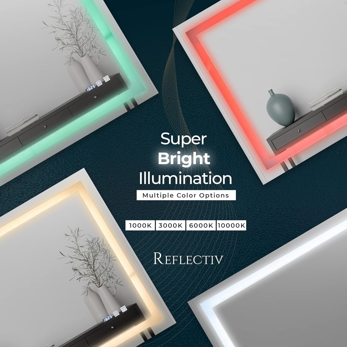 36 x 28 LED Anti-Fog Smart Bathroom Mirror S588