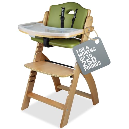 Mahogany Wood Olive Cushion Convertible High Chair O903253