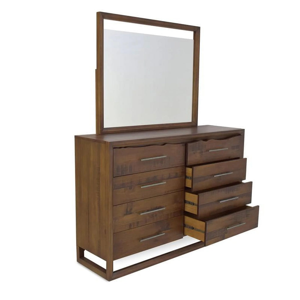 King Size Mocha Brown Wood Bedroom Set T228