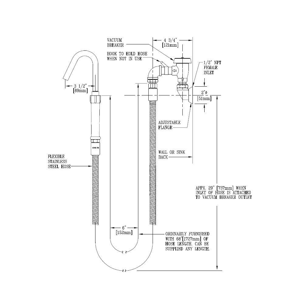 Brass Wall-mounted Pot Filler Faucet M745