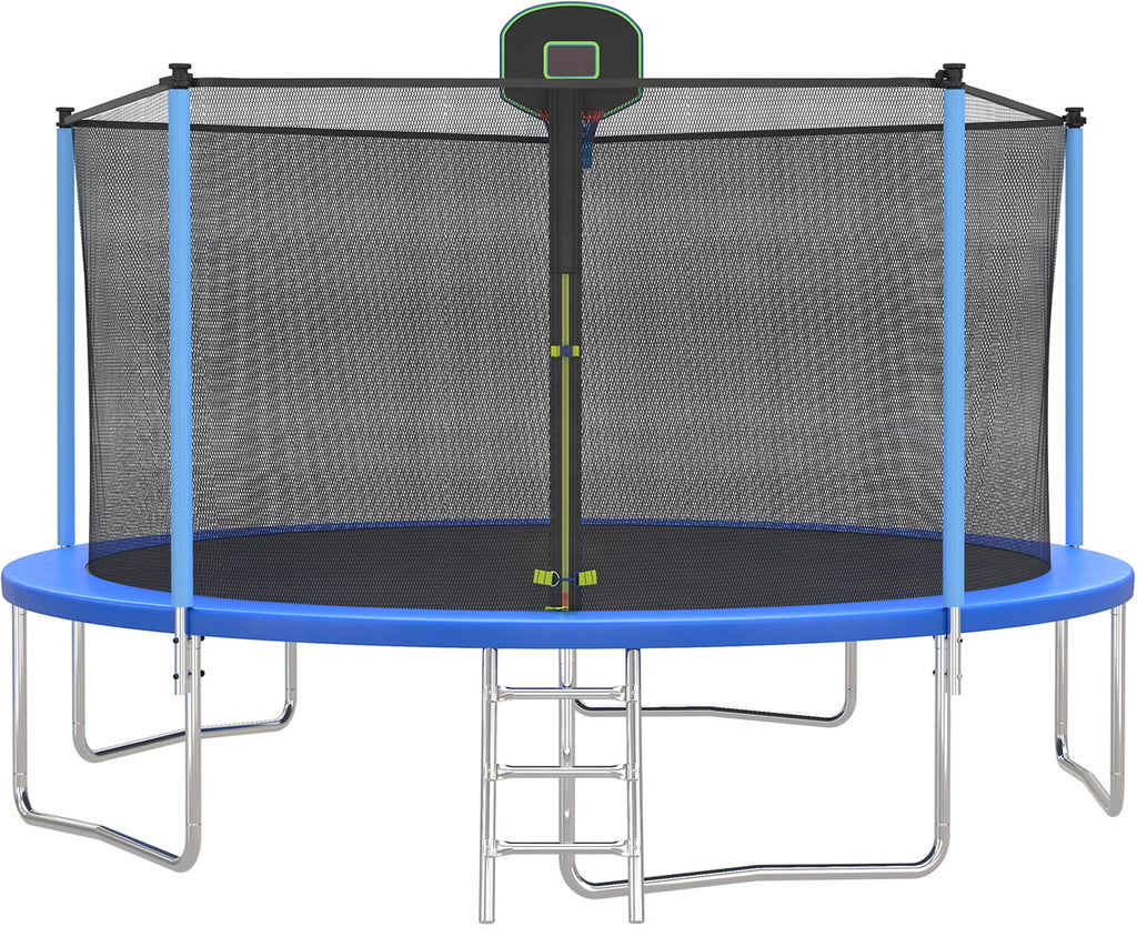 10ft Trampoline with Basketball Hoop and Enclosure Net B7073