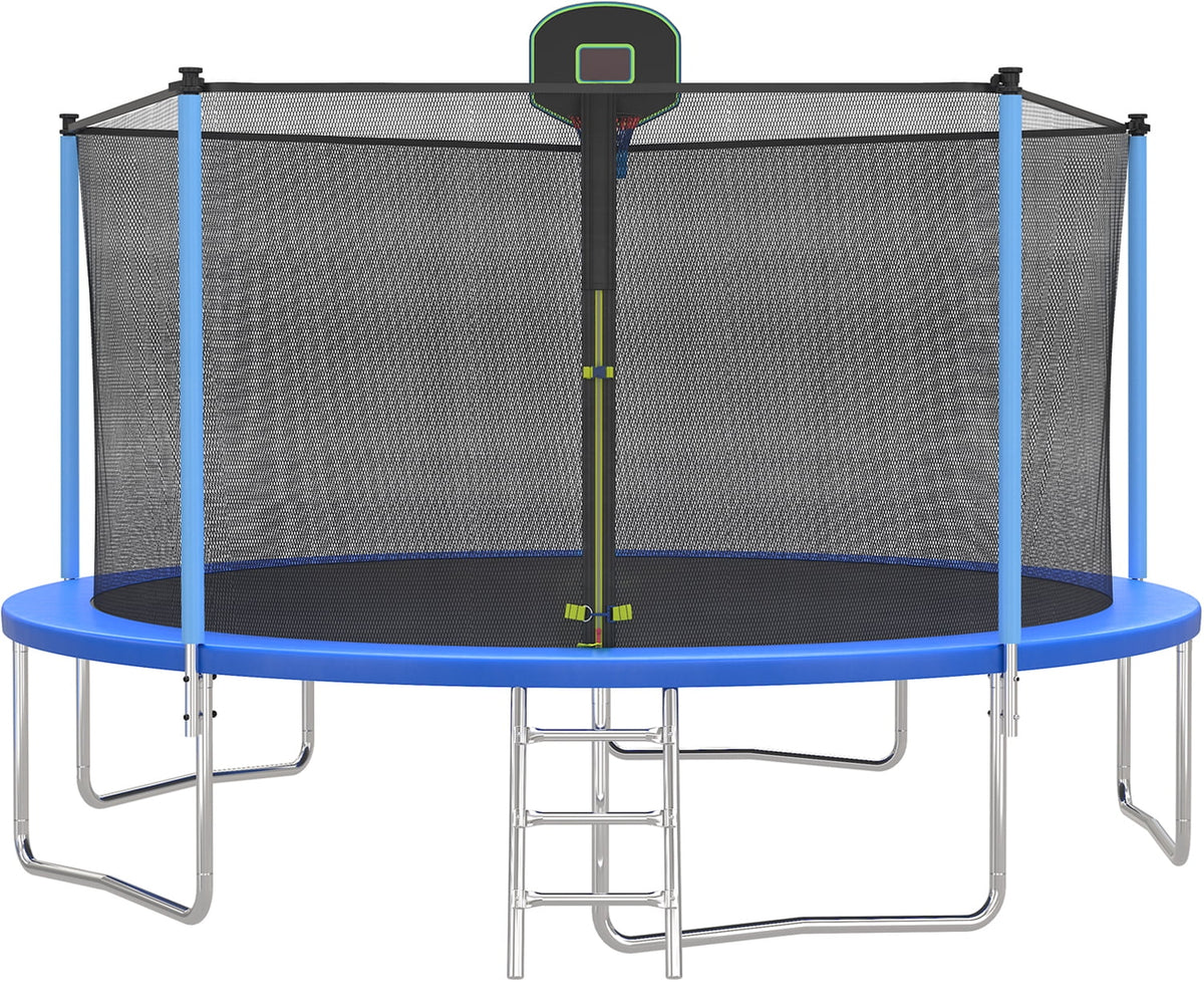 10ft Trampoline with Basketball Hoop and Enclosure Net B7073