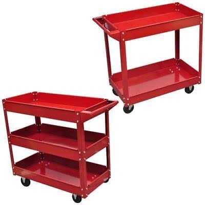 Red 2 Shelves Tool Trolley Cart B523