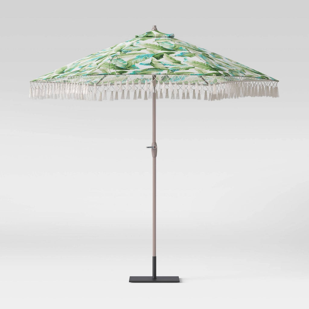 Red/Tan Round Patio Umbrella S994