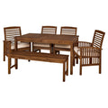 6 Piece Acacia Wood Patio Dining Set C330