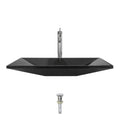 Black Vessel Sink with Faucet and Pop-Up Drain in Chrome K829534