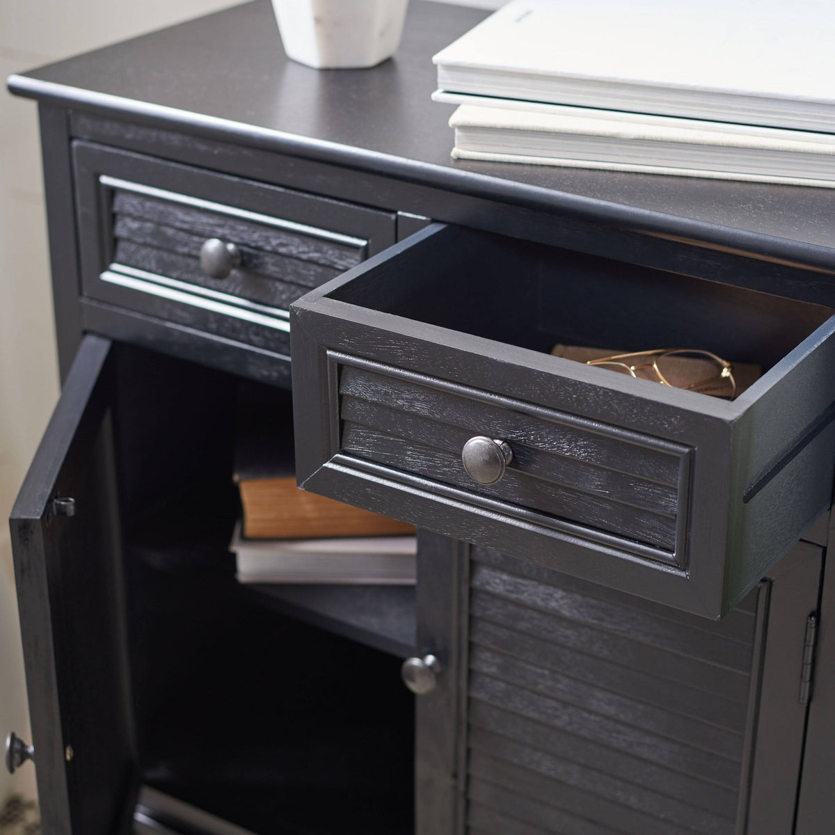 2 Drawer 2 Door Black Sideboard C691541