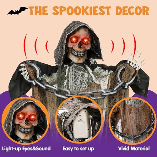 67" Life Size Animatronics Grim Reaper with Chain F689973