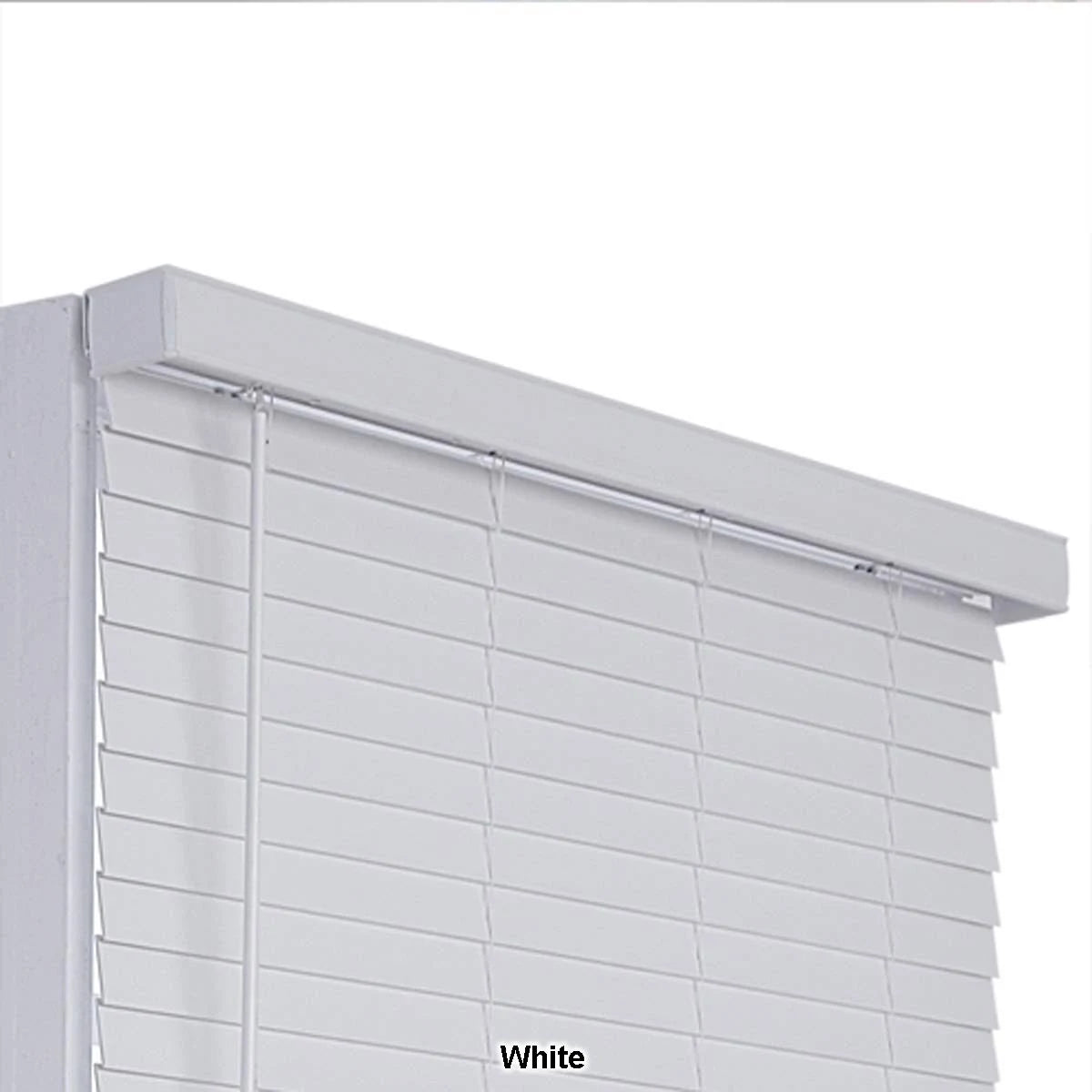 2in. Cordless Faux Wood Blinds White D5016