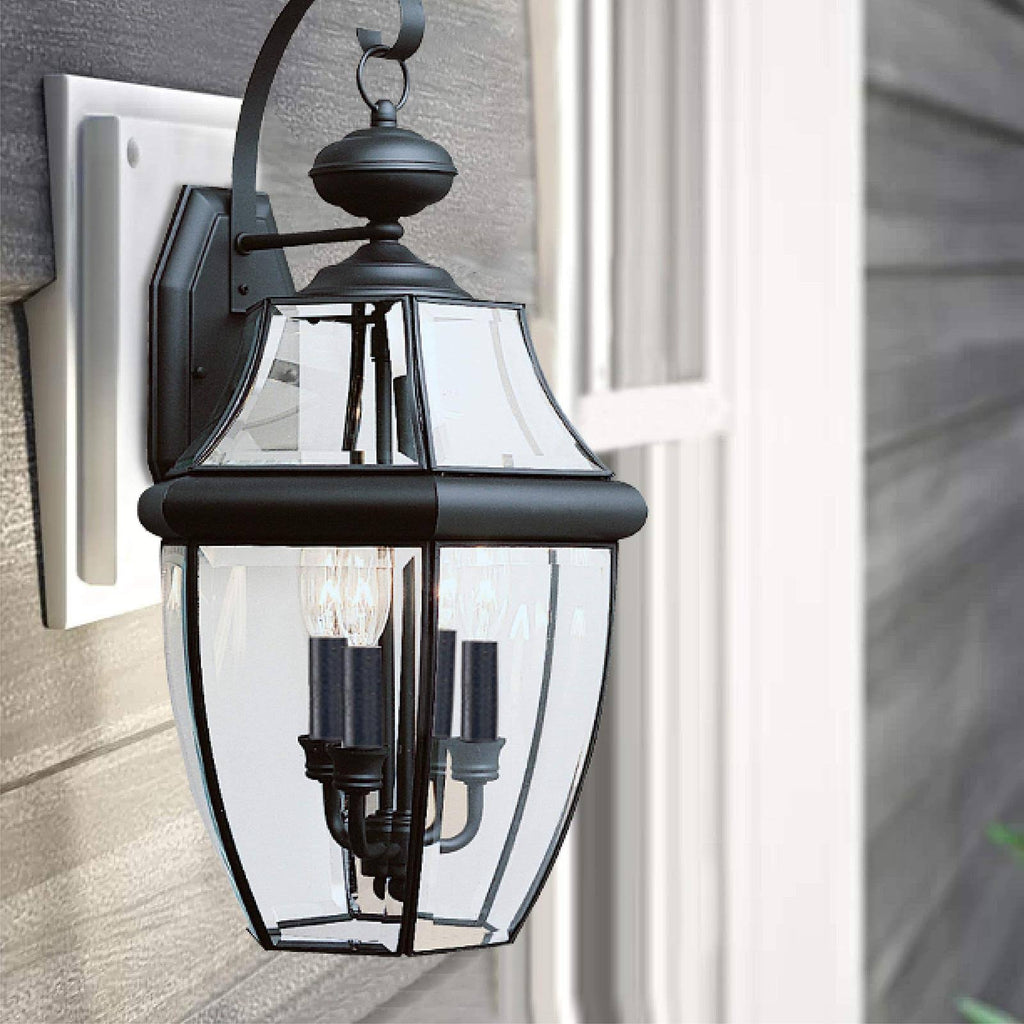 Black Three Light Outdoor Wall Lantern W2065