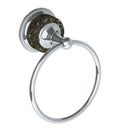 Venetian Wall Mount Towel Ring in Green Patina with Positano Grey Marble Lever Handle I6132