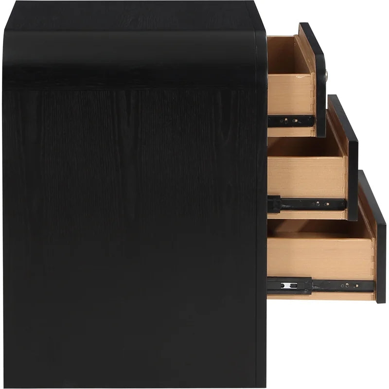 Black Ash Wood and Natural Cane Dresser N3352
