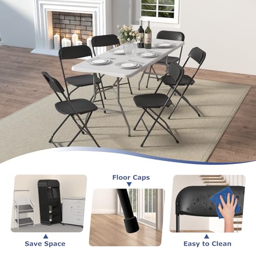 10 Pack Black Folding Chairs 350lb Capacity Z60176