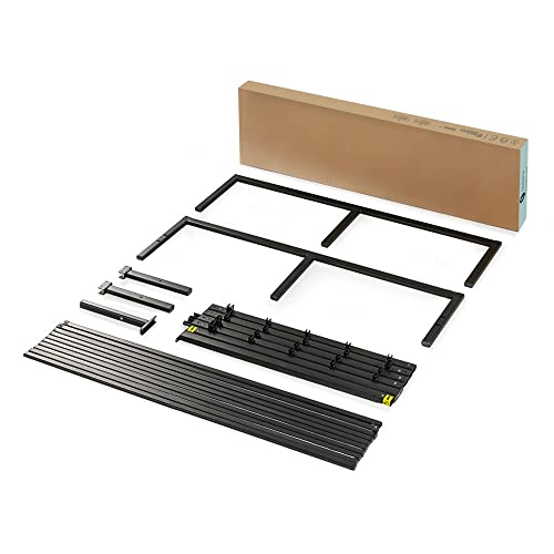 14 Inch Metal Platform Bed with Steel Slat Mattress Foundation Queen Black W501746