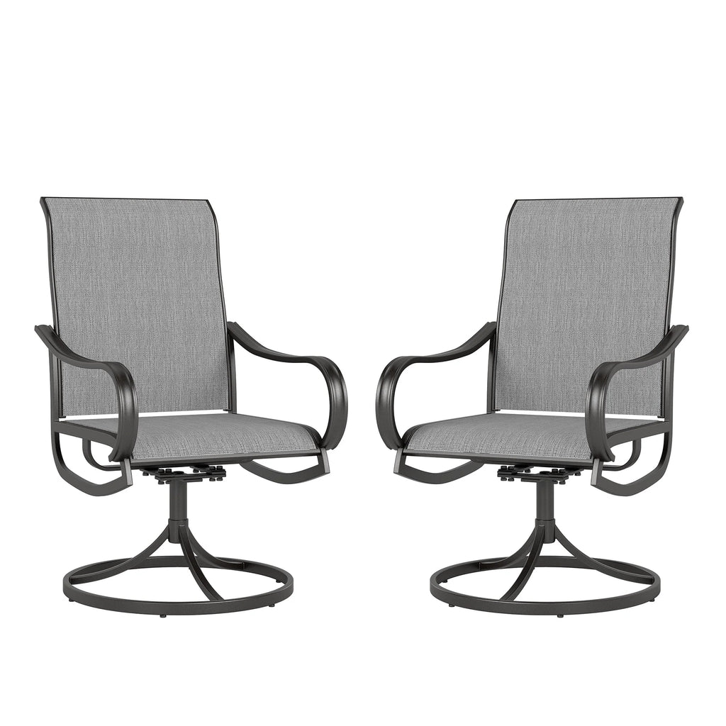 Swivel Dining Chairs Set of 2 with Black Steel Frame O443