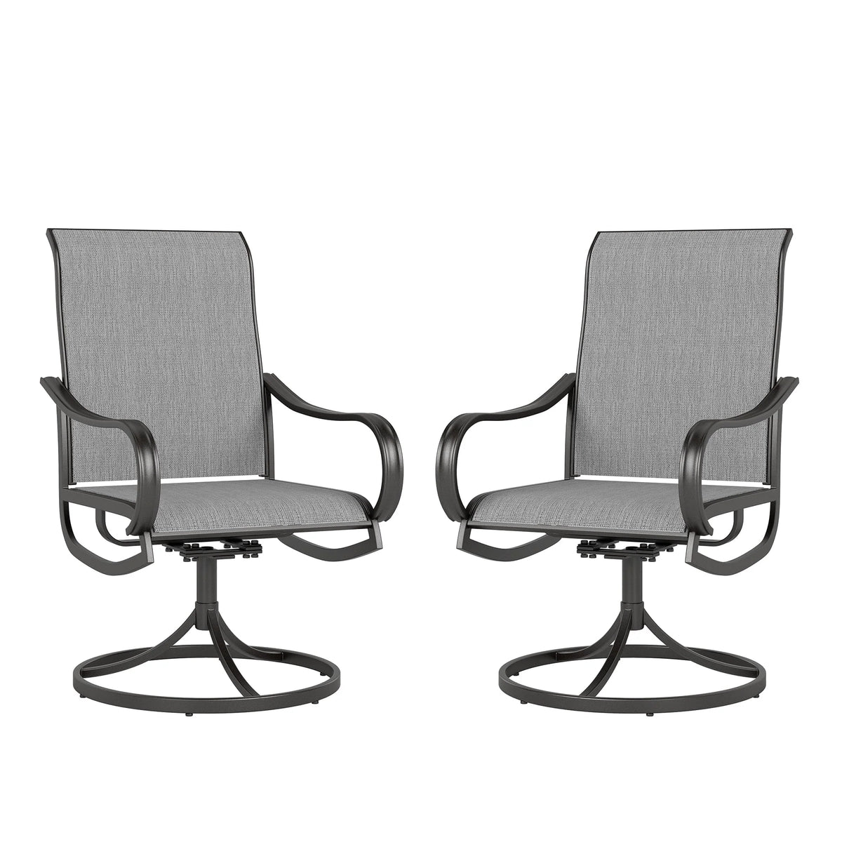 Swivel Dining Chairs Set of 2 with Black Steel Frame O443