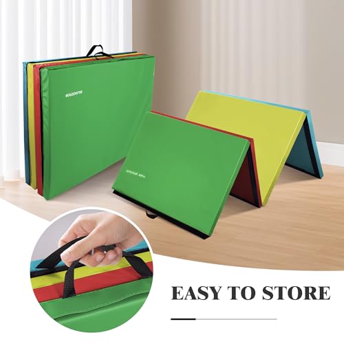 4'x8'x2" Folding Exercise Gym Mat with Carrying Handles U309317