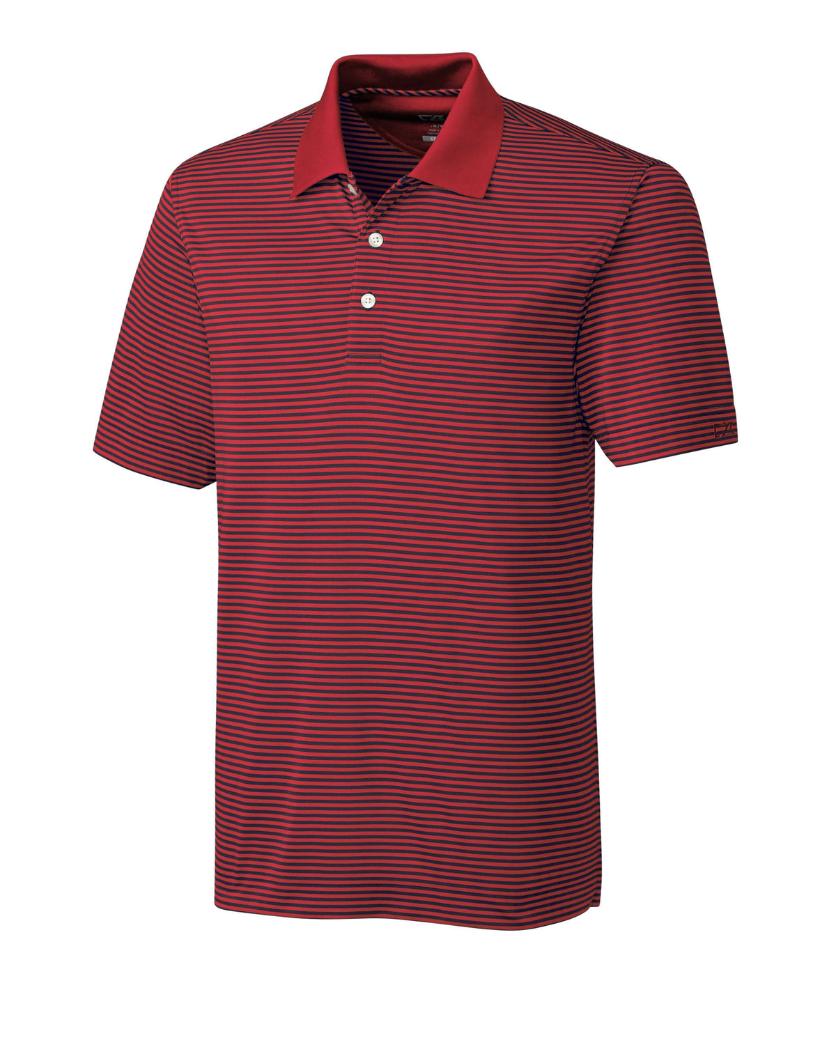 Men DryTec Trevor Stripe Cardinal Red/Navy Blue 4XB J2948
