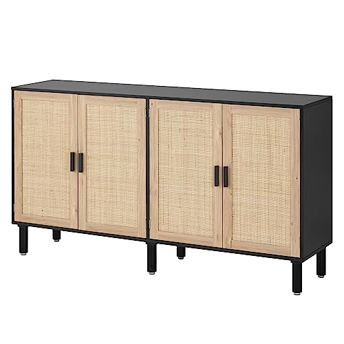 Black Rattan Sideboard Buffet Cabinet A17875