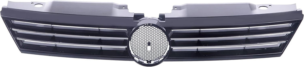 Front Grille Grill Assembly With Chrome Shell Molding With Black Insert Compatible With Volkswagen Jetta 2011 2012 2013 2014 Pack of 2 F512