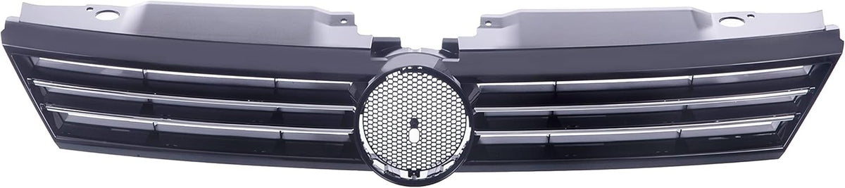 Front Grille Grill Assembly With Chrome Shell Molding With Black Insert Compatible With Volkswagen Jetta 2011 2012 2013 2014 Pack of 2 F512