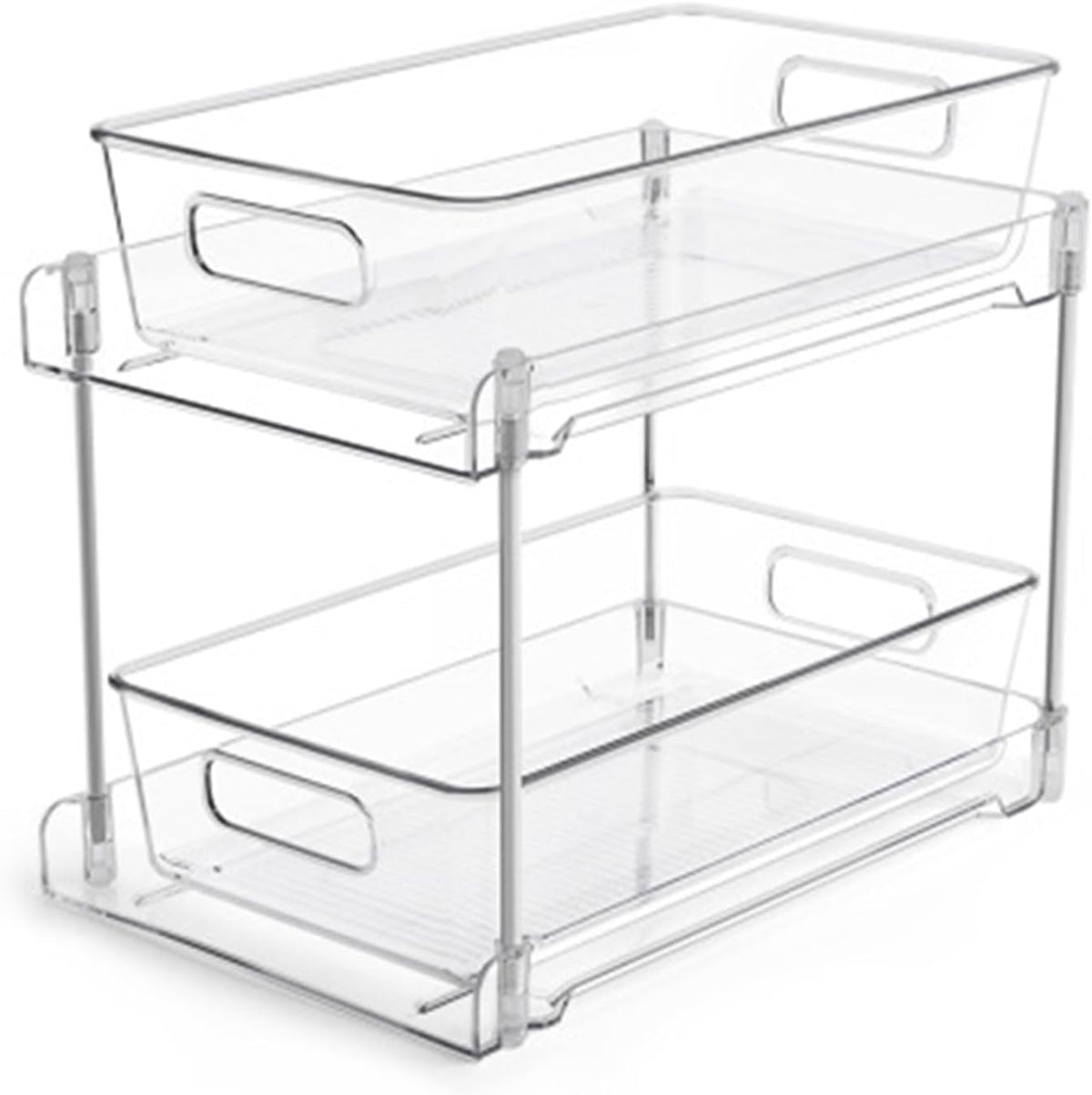 2Tier Clear Under Sink Organizer Storage Slide-Out Cabinet Rack Q9616
