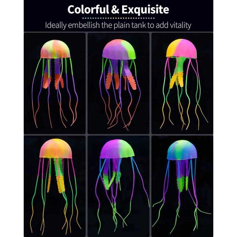 6 Pcs Glowing Jellyfish Aquarium Ornament W769797