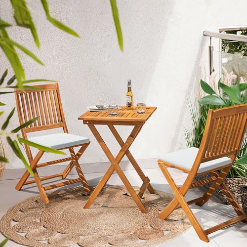 3 Piece Acacia Wood Folding Bistro Set F8117