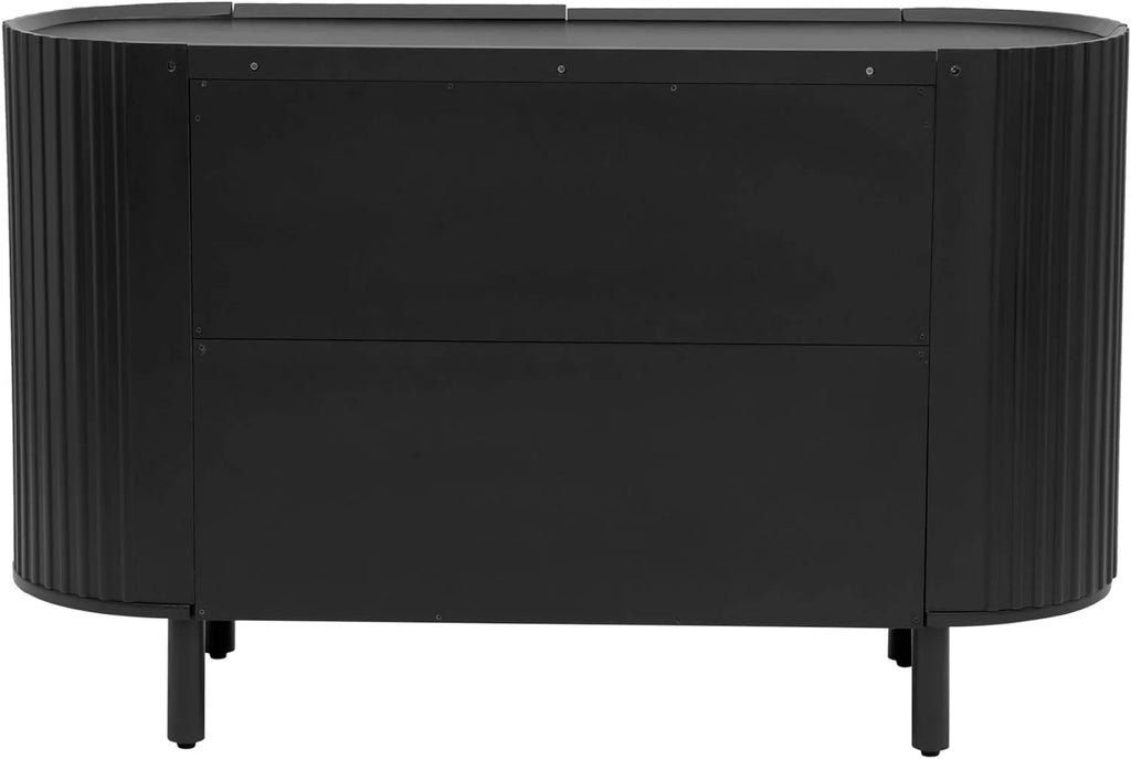 Black Curved Sideboard Cabinet with Adjustable Shelves M16783