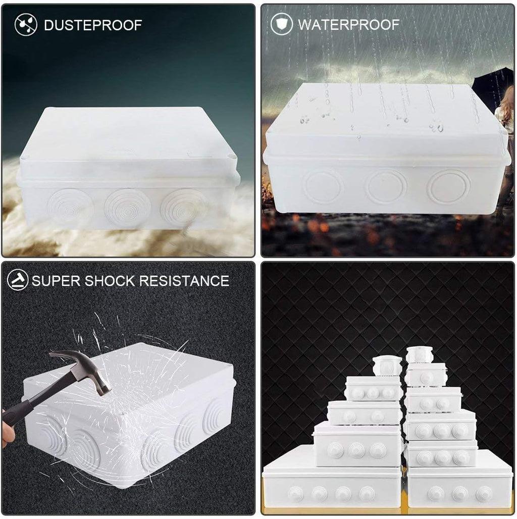 ABS Plastic IP65 Junction Box White Pack of 2 U1144