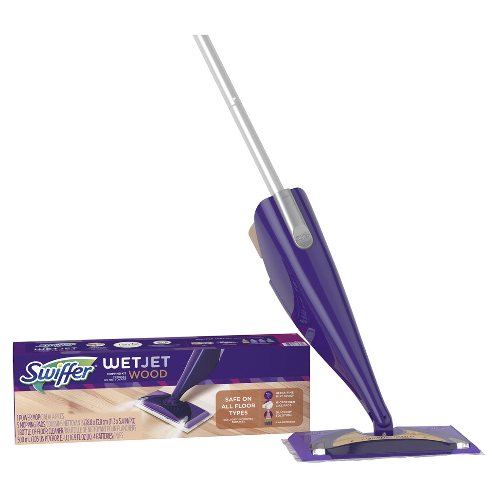 Wood Mop Starter Kit (1 Mop, 5 Pads, 1 Floor Cleaning Solution) E9882