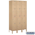 Metal Locker - Four Tier - 3 Wide - 6 Feet High - 15 Inches Deep - Tan X1116