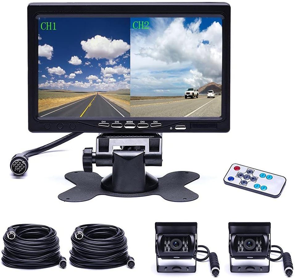 Vehicle Backup Camera 4 Split Monitor 18 IR Night Vision Waterproof G969